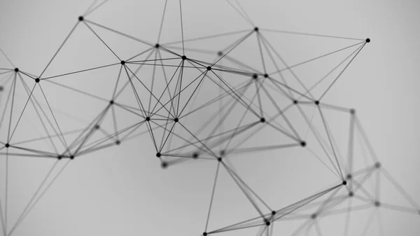Netzwerkverbindungstechnik Abstrakter Grauer Hintergrund Mit Punkten Und Linien Digitale Futuristische — Stockfoto
