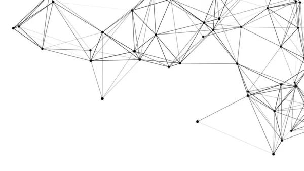 Netzwerkverbindungstechnik Abstrakter Weißer Hintergrund Mit Punkten Und Linien Digitale Futuristische — Stockvektor