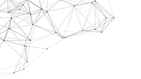 Netzwerkverbindungstechnik Abstrakter Weißer Hintergrund Mit Punkten Und Linien Digitale Futuristische — Stockvektor