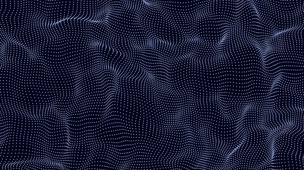 Цифрова Майбутня Хвиля Точками Чорному Тлі Велика Візуалізація Даних Векторні — стоковий вектор