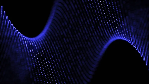Digital Gradient Wave Dots Dark Background Futuristic Abstract Structure Network — Φωτογραφία Αρχείου