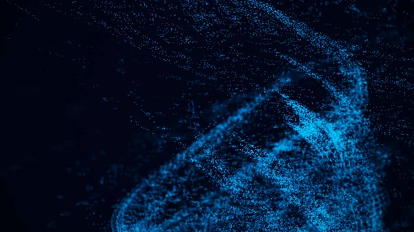 Digital Tornado Blå Våg Med Prickar Den Mörka Bakgrunden Nätanslutningens — Stockfoto