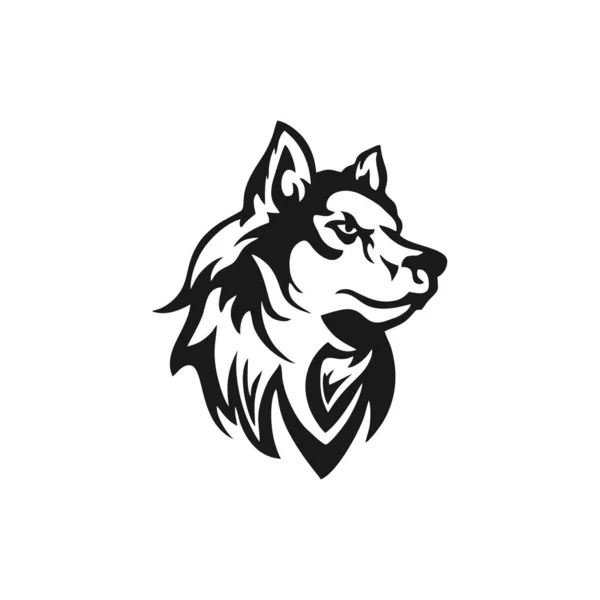 Tête Loup Logo Design — Image vectorielle