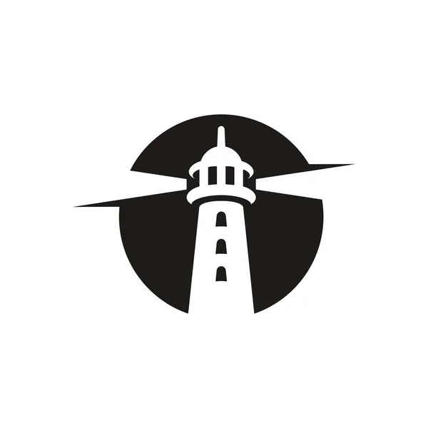 Lighthouse Searchlight Beacon Tower Logo Design Inspiration — Stock vektor