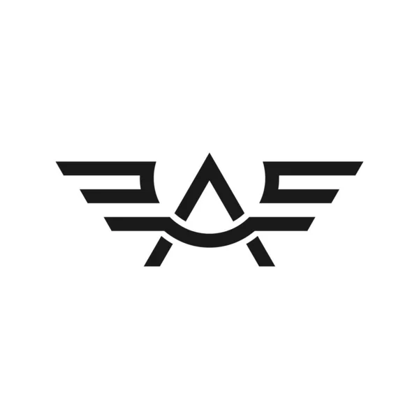 Asa Inicial Carta Logotipo Design Vetor Modelo — Vetor de Stock