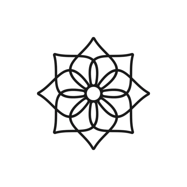 Mandala Icoon Schets Illustratie Van Bloem Vector Pictogrammen Voor Web — Stockvector
