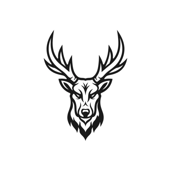 Deer Head Logo Vector Icon Illustration Design — Stock Vector