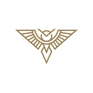 Baykuş satırı Sanat logo tasarım şablonu