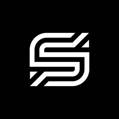 İlk harf logo tasarım vektör şablonu. soyut siyah beyaz arkaplan.