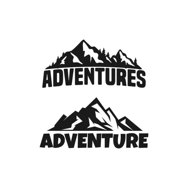 Logo Montagne Style Aventure — Image vectorielle