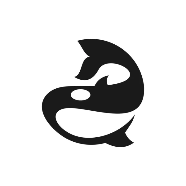 Ilustração Vetor Símbolo Logotipo Criativo Baleia — Vetor de Stock