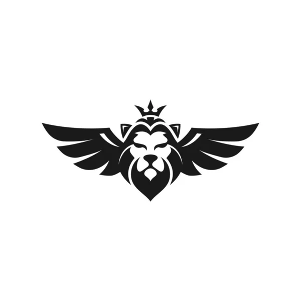 Ilustração Vetor Logotipo Asa Leão Criativo Emblemas Antigos Leão Alado — Vetor de Stock