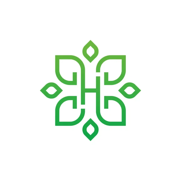 Auto Wassen Groen Blad Logo Ontwerp — Stockvector
