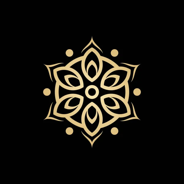 Bloem Lotus Gouden Logo Template — Stockvector