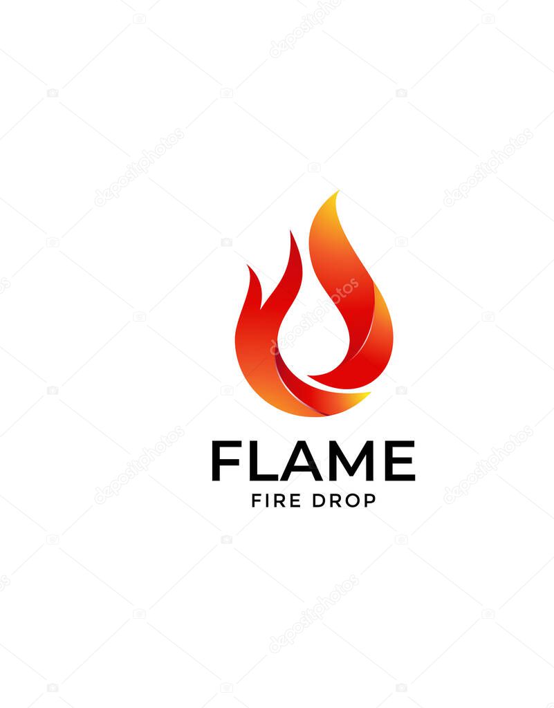 Fire Flame 3d Logo vector