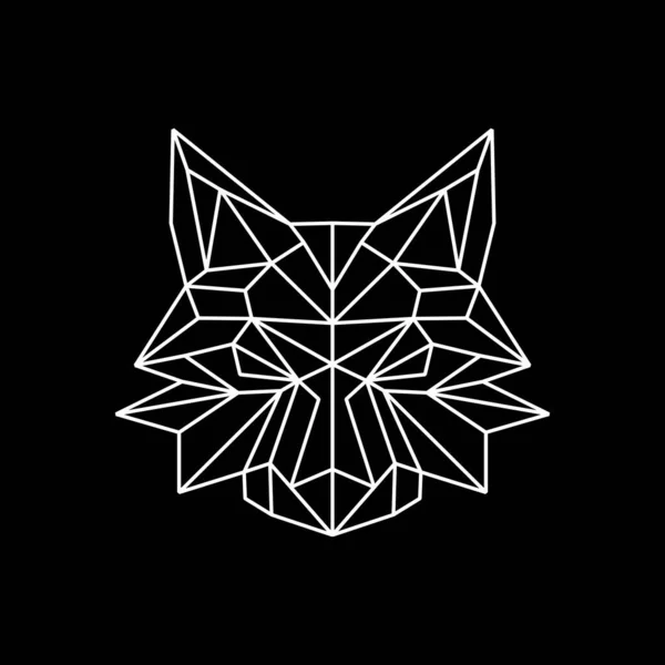 Origami Lobo Linha Arte Logotipo Modelo —  Vetores de Stock