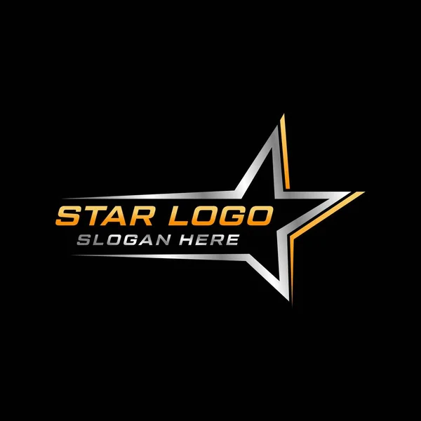 Estrella Colores Dorados Logo Automotriz Fondo Negro — Archivo Imágenes Vectoriales