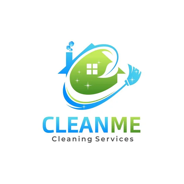 Home Serviço Limpeza Logo Vector Inspiração — Vetor de Stock