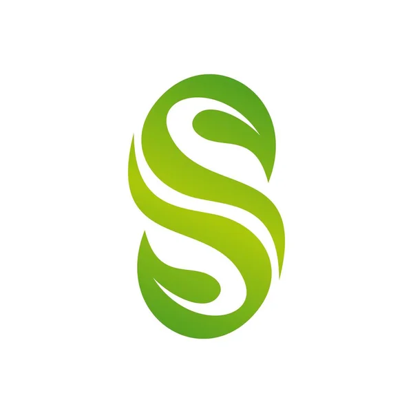 Carta Inicial Com Logotipo Folha Modelo Logotipo Folha Verde —  Vetores de Stock