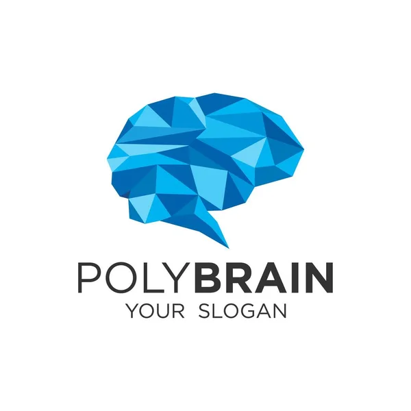 Pixel Poligonal Colorido Cérebro Vector Logocolorido Poligonal Cérebro Vector Logo — Vetor de Stock