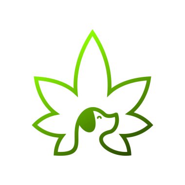 Köpek keneviri CBD Vektör Logosu Tasarımı