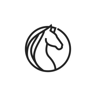 At çemberi çizgisi sanat logosu tasarımı