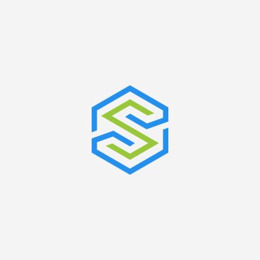Minimum dizaynlı sp harfi logosu