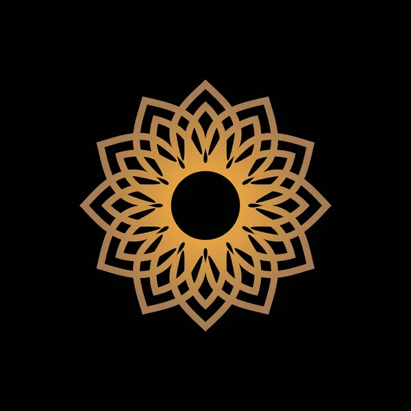 Linha Padrão Ornamento Mandala Luxo Arte Design Logotipo Beleza Vetores De Bancos De Imagens Sem Royalties