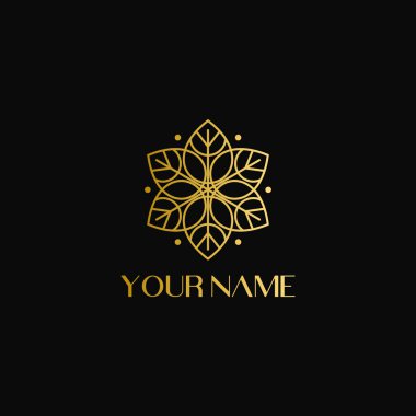 Soyut mandala çiçek logosu vektör tasarımı. Zarif premium süs vektör logoti sembolü