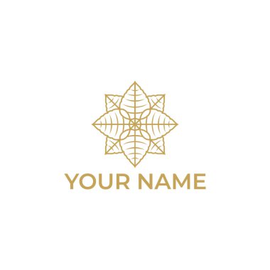 Soyut mandala yaprağı logo ikonu vektör tasarımı. Premium lüks logotip
