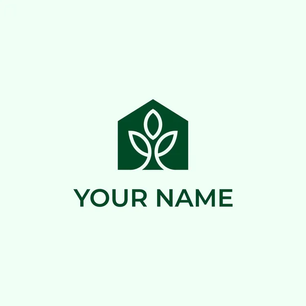 Eco Home Leaf Logo Design Vecteur — Image vectorielle