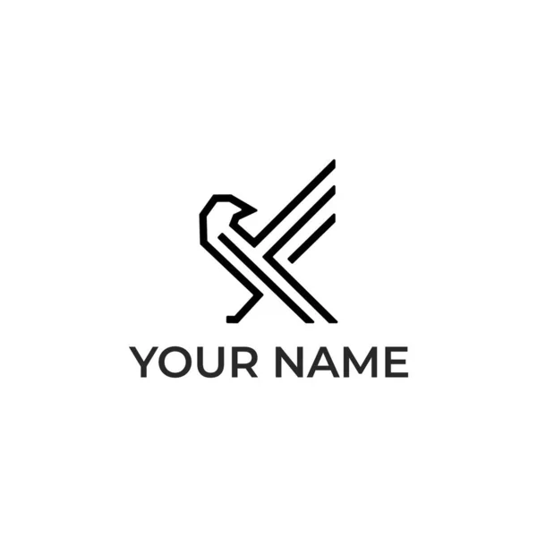 Carta Eagle Design Logo Vector —  Vetores de Stock