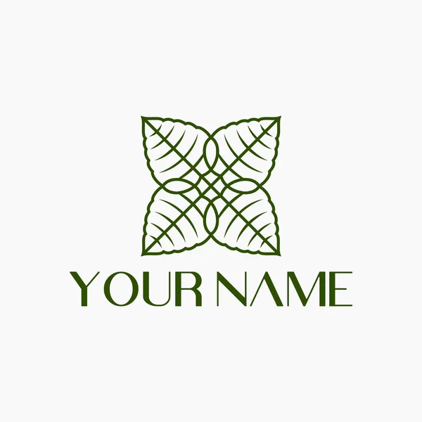 Luxury Leaf Vector Logotype Line Universal Leaf Floral Design Logo — Stock Vector