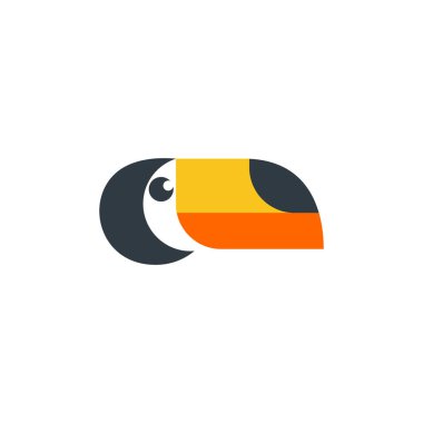 Kuş Toucan logo simgesi. baş Toucan kuş baş vektör logosu