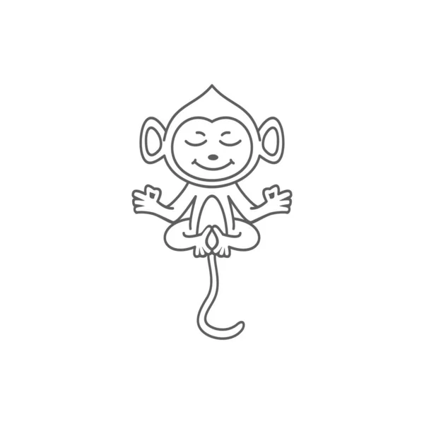 Meditación Yoga Chill Relax Mono Línea Médica Diseño Logo — Archivo Imágenes Vectoriales