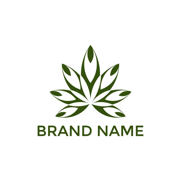 Cbd Feuille Logo Conception Modèle Cannabis — Image vectorielle