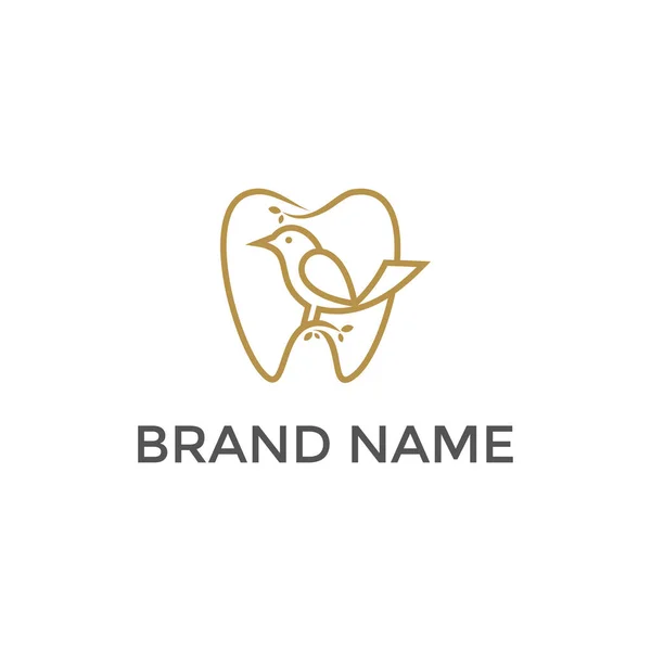 Tandfågel Logotyp Tand Abstrakt Design Vektor — Stock vektor