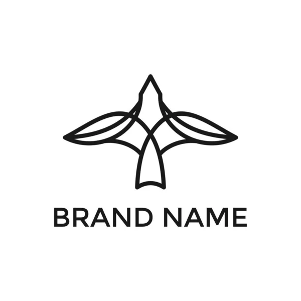 Örnlinjens Logotyp Design Wild Bird Falcon Logotyp Ikon — Stock vektor