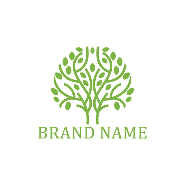 Grön Träd Vektor Ikon Design Logotyp — Stock vektor