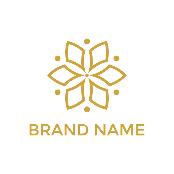 Lyx Mandala Blomma Logotyp Design — Stock vektor