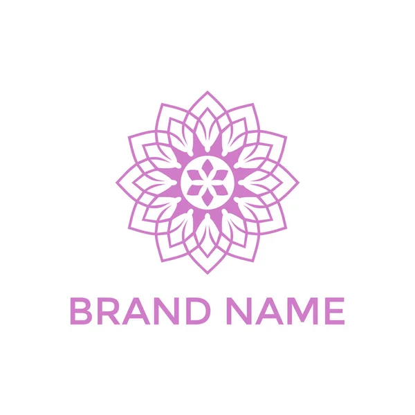 Design Géométrique Logo Fleur Luxe — Image vectorielle