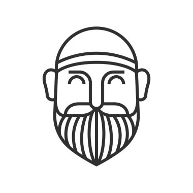 Satır İslami Adam Simgesi ve Sakal Vektörü Tasarımı