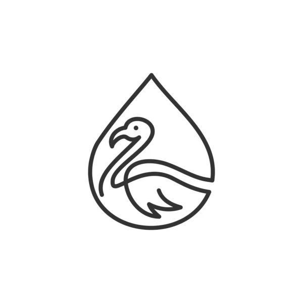 Лебединый Логотип Гусь Утка Дизайн Вектор Модный Абстрактный Стиль Линии — стоковый вектор