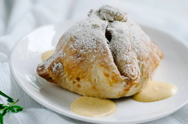 Mele Autunnali Cotte Pasta Dolce Autunnale Piatto Nazionale Della Cucina — Foto Stock