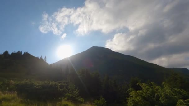 Sunset Sun Sets Mountain Timelapse — Stock Video