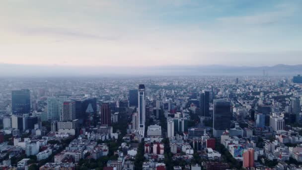 Salida Del Sol Desde Aire Sobre Ciudad México — Vídeos de Stock