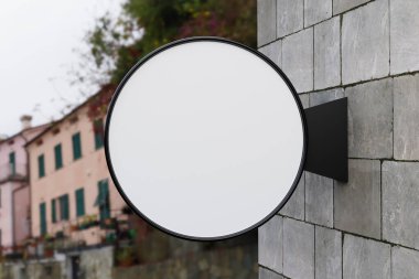 Boş Yuvarlak Mağaza İmza Model, Boş Dükkan Logosu Şablonu, Sokak İşareti, İmza