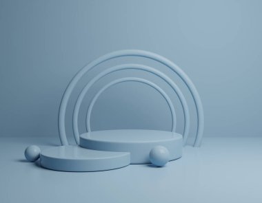 Soyut Minimum Pastel Hafif Pastel Silindir Silindirik Podyum Ürün Sahnesi için Yay