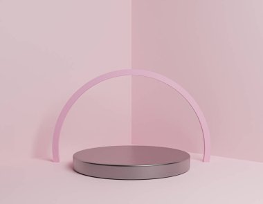 3d Platform Minimalist Podyum Pembe Sahne 3d Geometrik