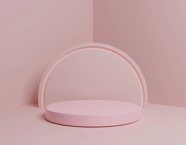 Realistic Product Stand Mockup Podium Background Ροζ Βάθρο — Φωτογραφία Αρχείου